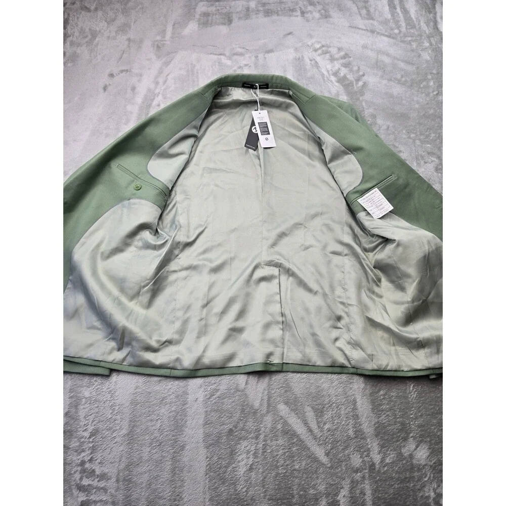 AO YAN Men Slim Fit Blazer Sage Dusty Green Gold Buttons Suit Jacket Size M NWT